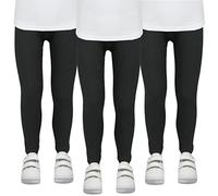 TupTam Mädchen Leggings Herbst Leggins Winterleggings Thermoleggins 3er Pack, Farbe: Schwarz, Größe: 164