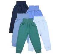 TupTam Pumphose Baby 5er Pack Unisex - Bequeme Baby Hose für Jungen und Mädchen aus Oeko-Tex Baumwolle, Farbe: Dunkelblau Jeans Blau Mintgrün, Größe: 80