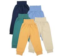 TupTam Pumphose Baby 5er Pack Unisex - Bequeme Baby Hose für Jungen und Mädchen aus Oeko-Tex Baumwolle, Farbe: Dunkelblau Blau Senfgelb Beige Grün, Größe: 98