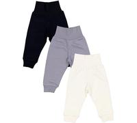 TupTam Pumphose Baby Jungen 3er Pack - Bequeme Baby Hosen Jungen aus Baumwolle, Oeko-TEX Zertifiziert, Farbe: Schwarz/Grau/Beige, Größe: 92