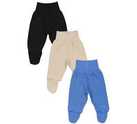 TupTam Pumphose Baby Jungen mit Fuß 3er Pack - Weiche Baby Hose aus Baumwolle mit Komfortbund, Farbe: Blau Navy Beige, Größe: 68