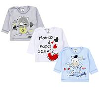 TupTam Unisex Baby Langarmshirt mit Spruch Aufdruck 3er Set, Farbe: Junge, Kinder Größe: 80