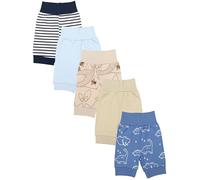 Pumphose TUPTAM "Pumphose Baby Sommershorts 5er Pack", Mädchen, Gr. 86, N-Gr, blau (dunkelblau grün dino jeansblau streifen grau), Obermaterial: 100% Baumwolle CO., Hosen (58757859-86) dunkelblau grün