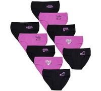 TupTam Unterhosen Mädchen 10er Pack Größe 92-170 - Bequeme Unterwäsche für Mädchen aus Baumwolle, Farbe: Slips/Forever Friends Schwarz Rosa, Größe: 128-134