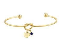 Turandoss Buchstaben Armband Damen Mädchen Gold - Zierliches 14K Vergoldetes Knoten Armband mit Buchstaben M Tansanit Dezember Geburtsstein Geburtstagsgeschenk Armreif Gold für Mädchen