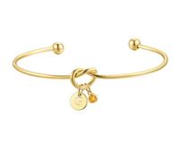 Turandoss Buchstaben Armband Damen Mädchen Gold - Zierliches 14K Vergoldetes Knoten Armband mit Buchstaben G Citrin November Geburtsstein Geburtstagsgeschenk Armreif Gold für Mädchen