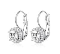 Turandoss Ohrringe Damen für Damen, Hypoallergene 14K Versilberte Ohrringe Silber Hängend mit Zirkonia Anhänger Leverback Ohrhänger Damenohrringe Silber Schmuck Geschenk für Frau Mädchen