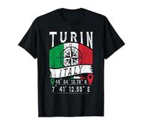 Turin Italien Flagge Italien GPS Koordinaten von Turin Italienisch T-Shirt