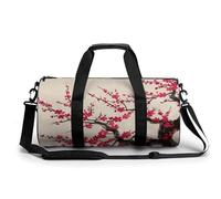 Turnbeutel für Herren und Damen, Affe Lemur, niedlicher Seesack, Übernachtungstasche mit Fach, Turnbeutel, Japanische Kirschblüte, 17.7in/9in/9in