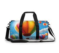 Turnbeutel für Herren und Damen, Motiv: A Fox Image, Seesack, Übernachtungstasche mit Fach, Heißluftballon-Muster, 17.7in/9in/9in