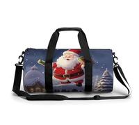 Turnbeutel für Herren und Damen, niedlicher Waschbär, Reisetasche, Übernachtungstasche mit Fach, Turnbeutel, Weihnachtsmann, 45 cm/22,9 cm/22,9 cm/22,9 cm, Frohe Weihnachten Weihnachtsmann,