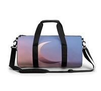 Turnbeutel für Herren und Damen, Rocket Flight Duffel Bag Übernachtungstasche mit Fach Gym Sackpac, Farbverlauf, Mond, 17.7in/9in/9in