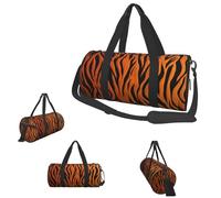 Turnbeutel, klein, niedlich, Strauß, Seesack, Übernachtungstasche mit Schuhfach, Handgepäcktasche für Herren und Damen, Tigerstreifen, Orange, Einheitsgröße, Tiger Stripes Orange, Einheitsgröße