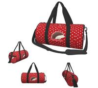 Turnbeutel Kleine Glühwürmchen Seesack Übernachtungstasche mit Schuhfach Handgepäcktasche für Damen und Herren, Rot gepunkteter Igel, Einheitsgröße