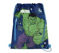 Turnbeutel Marvel Avengers Jungen - Personalisiert mit Namen - Bedruckter Schuhbeutel Comic Superhelden Kinder - Rucksack zum Zuziehen blau