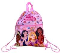 Turnbeutel mit Fronttasche Rucksack mit Kordelzugverschluss Kindertasche 44 x 34 cm Schule Gym Freizeit, prinzessinnen, Einheitsgröße