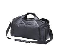 Turnbeutel mit Schuhfach und Nasstasche, für Damen und Herren, wasserdichte Übernachtungstasche für Wochenende über Nacht, Schwimmen, Reisen, Schwarz , Täglich