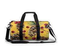 Turnbeutel mit Tannenzapfen und Cranberries für Damen und Herren, wasserabweisend, Reisetasche, leicht, für Reisen, Sport, weiß, 45 cm/22,9 cm/22,9 cm/22,9 cm, weiß, 45 cm/22,9 cm/22,9 cm, weiß,