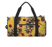 Turnbeutel mit Tannenzapfen und Cranberries für Damen und Herren, wasserabweisend, Reisetasche, leicht, für Reisen, Sport, weiß, Einheitsgröße, Weiß, Einheitsgröße, weiß, Einheitsgröße