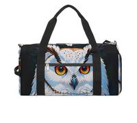 Turnbeutel mit weißer Eule für Männer und Frauen, wasserdichte Turnbeutel, große Reisetasche für Reisen, Workout