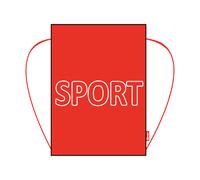 Turnbeutel mit Zugband, Motiv: Sport rot