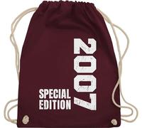 Turnbeutel Rucksack - 18. Geburtstag - Special Edition 2007 - Unisize - Bordeauxrot - geschenke für mädchen ab 18 jahren zum volljährig 2005 beutel geschenk junge 18ten 2004 stoffbeutel jährige