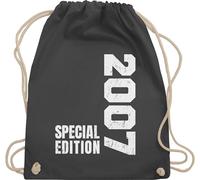 Turnbeutel Rucksack - 18. Geburtstag - Special Edition 2007 - Unisize - Dunkelgrau - geschenke für mädchen ab 18 jahren zum volljährig 2005 beutel geschenk junge 18ten 2004 stoffbeutel jährige