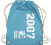 Turnbeutel Rucksack - 18. Geburtstag - Special Edition 2007 - Unisize - Hellblau - geschenke für mädchen ab 18 jahren zum volljährig 2005 beutel geschenk junge 18ten 2004 stoffbeutel jährige