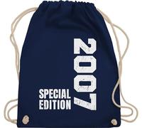 Turnbeutel Rucksack - 18. Geburtstag - Special Edition 2007 - Unisize - Navy Blau - geschenke für mädchen ab 18 jahren zum volljährig 2005 beutel geschenk junge 18ten 2004 stoffbeutel jährige