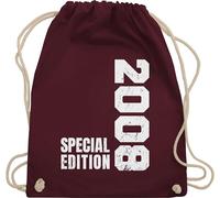 Turnbeutel Rucksack - 18. Geburtstag - Special Edition 2008 - Unisize - Bordeauxrot - geschenke für mädchen ab 18 jahren zum volljährig 2005 beutel geschenk junge 18ten 2004 stoffbeutel jährige