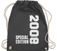 Turnbeutel Rucksack - 18. Geburtstag - Special Edition 2008 - Unisize - Dunkelgrau - geschenke für mädchen ab 18 jahren zum volljährig 2005 beutel geschenk junge 18ten 2004 stoffbeutel jährige