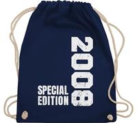 Turnbeutel Rucksack - 18. Geburtstag - Special Edition 2008 - Unisize - Navy Blau - geschenke für mädchen ab 18 jahren zum volljährig 2005 beutel geschenk junge 18ten 2004 stoffbeutel jährige