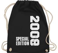 Turnbeutel Rucksack - 18. Geburtstag - Special Edition 2008 - Unisize - Schwarz - geschenke für mädchen ab 18 jahren zum volljährig 2005 beutel geschenk junge 18ten 2004 stoffbeutel jährige