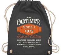 Turnbeutel Rucksack - 50. Geburtstag - Oldtimer 1975 Modell Special Edition Original - Unisize - Dunkelgrau - geschenke für damen ab 50 50.geburtstag 1973 tasche zum 50er geschenktasche (50)