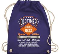 Turnbeutel Rucksack - 50. Geburtstag - Oldtimer Special Vintage 1976 mit Name zum Fünfzigsten - Unisize - Lila - frau schonend behandeln 50 1974 turnsack fünfziger jahre stoffbeutel 50.geburtstag