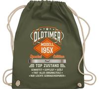 Turnbeutel Rucksack - 70. Geburtstag - Oldtimer Special Vintage 1956 - Name - Retro Look zum Siebzigsten - Unisize - Olivgrün - 70 1955 stoffbeutel 70.geburtstag 1954 beuteltasche 70-geburtstag