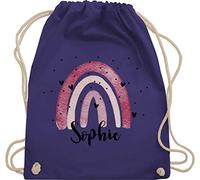 Turnbeutel Rucksack - Boho Regenbogen I Boho Rainbow - Unisize - Lila - kindergarten beutel kindergartenbeutel name kita stoffbeutel sportbeutel schule wäschebeutel für kinder bohemian