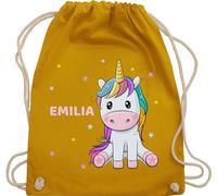 Turnbeutel Rucksack - Einhörner - Einhorn Unicorn - Unisize - Senfgelb - turn beutel einhornrucksack unicorns stoffbeutel kindergarten kinderturnbeutel einhörnern sportbeutel kinder