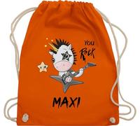 Turnbeutel Rucksack - Einhörner - Metal Rock Einhorn - You Rock Geschenk Gitarrist Rocker Death Metal Unicorn - Unisize - Orange - einhornrucksack unicorns rockstar stoffbeutel beutel schulkind