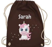 Turnbeutel Rucksack - Einhörner - Süßes Einhorn Unicorn Fabelwesen - Unisize - Braun - sportbeutel mädchen name einhornrucksack unicorns beutel kindergarten für kinderturnbeutel einhörnern