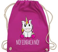 Turnbeutel Rucksack - Einhörner - Taschen - Nö Einfach Nö Einhorn - Unisize - Fuchsia - kinder kordelzug einhörnern no beutel unicorns nö! stoffbeutel unicorn nein juterucksäcke motiv