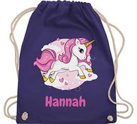 Turnbeutel Rucksack - Einhorn Name I Unicorn I Einhörner - Unisize - Lila - einhornrucksack unicorns beutel kinderturnbeutel einhörnern stoffbeutel turnsackerl kindergarten kinder personalisierter