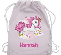 Turnbeutel Rucksack - Einhorn Name I Unicorn I Einhörner - Unisize - Pastell Rosa - einhornrucksack unicorns beutel kinderturnbeutel einhörnern stoffbeutel turnsackerl kindergarten kinder