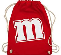 Turnbeutel Rucksack - & Fasching - Taschen - M&M Motiv Karneval I M und M I - Unisize - Rot - mit buchstabe karnevalsbeutel faschings mm beutel sportbeutel buchstaben karnevalstasche karnevals mms