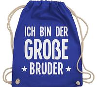 Turnbeutel Rucksack - Großer - Taschen - Ich bin der große Bruder - Unisize - Royalblau - geschenke fuer grossen grosser geschenk brother beutel tasche big bro stoffbeutel bruder" stoffrucksack