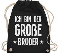 Turnbeutel Rucksack - Großer - Taschen - Ich bin der große Bruder - Unisize - Schwarz - geschenke fuer grossen grosser geschenk brother beutel tasche big bro stoffbeutel bruder" stoffrucksack