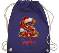 Turnbeutel Rucksack - Initialen - Anfangsbuchstabe rot klassisch Name - Geschenk personalisiert old money Deko - Unisize - Lila - schulkind beutel buchstaben stoffbeutel schule personalisierte