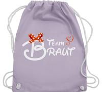 Turnbeutel Rucksack - JGA Junggesellenabschied Frauen - Team Braut - Schleife - Unisize - Pastell Lila - stoffbeutel brauttaschen bachelorette party bridemaid sportbeutel