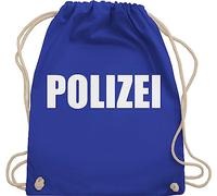 Turnbeutel Rucksack - Karneval & Fasching - Taschen - Polizei I Polizeiuniform I Polizist I Polizeikostüm I SEK Polizistin I Police I SWAT - Unisize - Royalblau - karnevalsbeutel faschings beruf