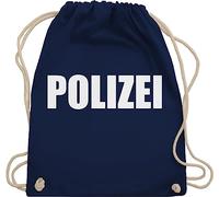 Turnbeutel Rucksack - Karneval & Fasching - Taschen - Polizei I Polizeiuniform I Polizist I Polizeikostüm I SEK Polizistin I Police I SWAT - Unisize - Navy Blau - karnevalsbeutel faschings beruf